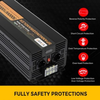 VEVOR 5000W 24V 230V Καθαρός Ημιτονοειδής Μετατροπέας Ρεύματος 1000...