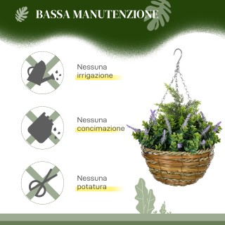 Outsunny Σετ 2 Τεχνητά Φυτά Λυσίανθου με Γλάστρα και Γάντζο, από P... Outsunny Σετ 2 Τεχνητά Φυτά Λυσίανθου με Γλάστρα και Γάντζο, από P...