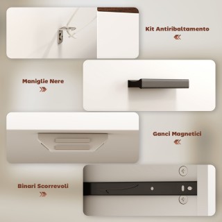 Μοντέρνα Κρεντένζα με 2 Συρτάρια και 2 Πόρτες Ντουλαπιού, Ρυθμιζόμε... Μοντέρνα Κρεντένζα με 2 Συρτάρια και 2 Πόρτες Ντουλαπιού, Ρυθμιζόμε...