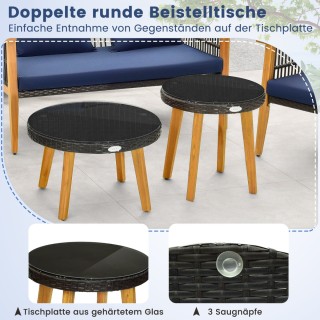 Costway Σετ  5 Τεμαχίων Εξωτερικού Χώρου με Ξύλινο Σκελετό Ακακίας ...