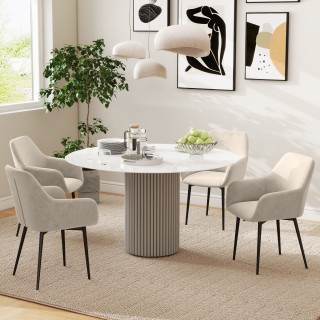 HOMCOM Σετ 2 Σκανδιναβικές Καρέκλες Τραπεζαρίας με Καμπυλωτά Μπράτσ...