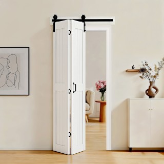 VEVOR Συρόμενη Δίφυλλη Πόρτα Ντουλάπας 914x2134 mm MDF, Με Κιτ Υλικ...