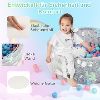 Costway Μαλακή Πισίνα Μπαλών με Φωσφορίζοντα Σχέδια και 200 Πολύχρω...