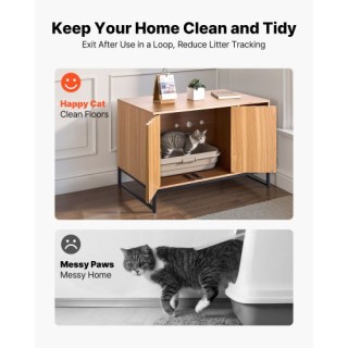 VEVOR Κρυφή Έπιπλο Κουτί Άμμου για Γάτες VEVOR, 80 cm, Σκρίνιο με Σ...