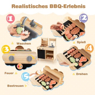 Costway Σετ Ψησταριάς Παιχνιδιού για Παιδιά από Ξύλο Ελάτης TP10271NA Costway Σετ Ψησταριάς Παιχνιδιού για Παιδιά από Ξύλο Ελάτης TP10271NA