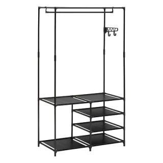 Clothes Hanger with Shelves 86 x 44 x 160 cm Black 205587 5Five Simple...