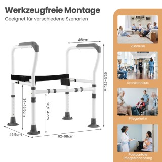 Costway Ρυθμιζόμενο Κάγκελο Ασφαλείας 65,5–78 εκ. για την Τουαλέτα... Costway Ρυθμιζόμενο Κάγκελο Ασφαλείας 65,5–78 εκ. για την Τουαλέτα...