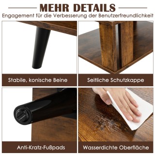 Costway  Μικρό Τραπεζάκι Σαλονιού με Βιομηχανικό Σχεδιασμό και Αποθ...