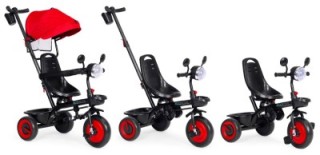 ECOTOYS Τρίκυκλο παιδικό καρότσι 3 σε 1 με περιστρεφόμενο κάθισμα κ...