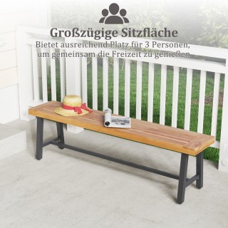 Costway Πάγκος Μπυραρίας από Ακακία με Μεταλλικό Σκελετό, Χωρητικότ...