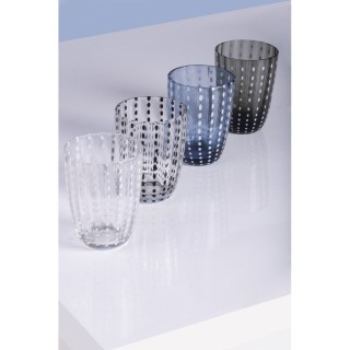 Villa DEste  Σετ 6τμχ  Ποτήρι νερού 300 ml από γυαλί με πουά και κυ...