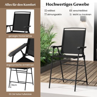 Costway Σετ Μπαρ Εξωτερικού Χώρου με Εργονομικές Καρέκλες και Τραπέ...