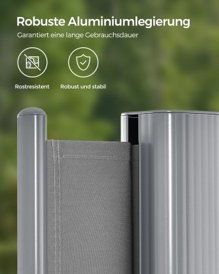 SONGMICS Αναδιπλούμενη Πλευρική Τέντα Γκρι 1.8 x 3.5 m GSA185G SONGMICS Αναδιπλούμενη Πλευρική Τέντα Γκρι 1.8 x 3.5 m GSA185G