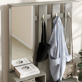 Σετ επίπλων εισόδου HOMCOM με κρεμάστρα, καθρέφτη, πάγκο με ράφι κα... Σετ επίπλων εισόδου HOMCOM με κρεμάστρα, καθρέφτη, πάγκο με ράφι κα...