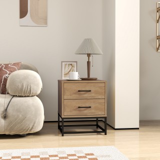 HOMCOM Σετ από 2 Κομοδίνα με 2 Συρτάρια Βιομηχανικού Στυλ από Ξύλο... HOMCOM Σετ από 2 Κομοδίνα με 2 Συρτάρια Βιομηχανικού Στυλ από Ξύλο...