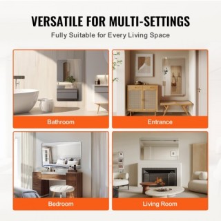 VEVOR  Τετράγωνος Καθρέφτης Τοίχου 36 x 48 με Πλαίσιο Αλουμινίου JX...