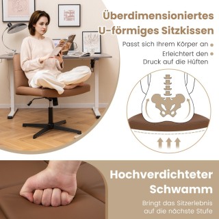 Costway  Πολυτελής Περιστρεφόμενη Καρέκλα Γραφείου με U-Σχήματος Κά...