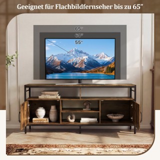 Costway Έπιπλο τηλεόρασης για TV έως 65 με 2 ντουλάπια και 4 ανοιχτ...