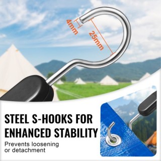 Σετ 4 Επίπεδων Ιμάντων VEVOR με S-Άγκιστρο 40  DLKZD40INCH4TR3FJV0