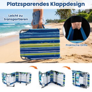 Costway Πτυσσόμενη ξαπλώστρα κήπου με άνοιγμα για πρόσωπο και χέρια...