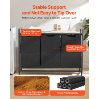 VEVOR Τρίχωρος Διαχωριστής Ρούχων με Αποσπώμενες Τσάντες και Μεταλλ... VEVOR Τρίχωρος Διαχωριστής Ρούχων με Αποσπώμενες Τσάντες και Μεταλλ...