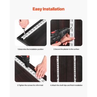 VEVOR Ρυθμιζόμενο Σύστημα Ραφιών Τοίχου από Ατσάλι 60 ιντσών (Σετ 5... VEVOR Ρυθμιζόμενο Σύστημα Ραφιών Τοίχου από Ατσάλι 60 ιντσών (Σετ 5...