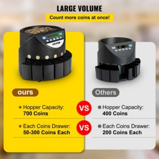 Μηχάνημα Καταμέτρησης & Ταξινόμησης Ευρώ VEVOR για 500-1000 Κέρματα... Μηχάνημα Καταμέτρησης & Ταξινόμησης Ευρώ VEVOR για 500-1000 Κέρματα...