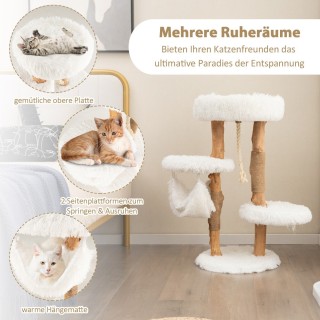 Costway Πολυτελές Κέντρο Δραστηριοτήτων για Γάτες με Ξύλινο Ονυχοδρ...