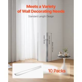 VEVOR Σετ 10 Τεμ. Γωνιακό Προστατευτικό Τοίχου Ανοξείδωτο Χάλυβα 50...