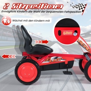 Costway Παιδικό Γκοκάρτ με Ρυθμιζόμενο Κάθισμα, Πεντάλ Εμπρός-Πίσω,...