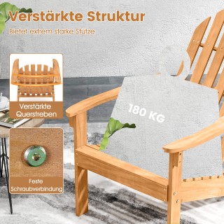 Costway Καρέκλα κήπου Adirondack από ξύλο ακακίας με κεκλιμένο κάθι... Costway Καρέκλα κήπου Adirondack από ξύλο ακακίας με κεκλιμένο κάθι...