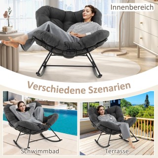 Costway Κουνιστή Καρέκλα με Μαξιλάρι & Αντοχή 205 kg Καρέκλα Βεράντ...