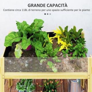 Outsunny  Υπερυψωμένη ζαρντινιέρα 118L με 2 οπές αποστράγγισης και ...