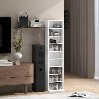 HOMCOM Ράφι αποθήκευσης CD με 6 Ρυθμιζόμενα Ράφια, Χωρητικότητα 260...