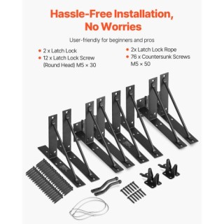 VEVOR Σετ Σιδερένιων Βραχιόνων Γωνίας Πύλης Αντί Σαγκ 2 Τεμαχίων MK...