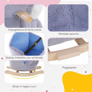 HOMCOM Λούτρινο Πιγκουίνος Κουνιστό Άλογο με 32 Μουσικές και Ζώνη Α...