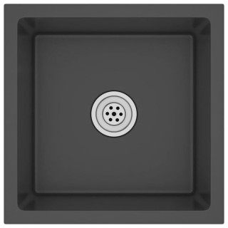 vidaXL Νεροχύτης Κουζίνας Χειροποίητος Μαύρος από Ανοξείδωτο Ατσάλι...