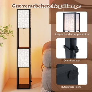 Costway Δίφωτη Κρεμαστή Λάμπα με 2 Ράφια και Καπέλα με Διάτρητο Σχέ... Costway Δίφωτη Κρεμαστή Λάμπα με 2 Ράφια και Καπέλα με Διάτρητο Σχέ...