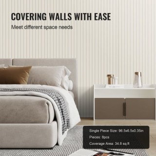 VEVOR Λευκά Ξύλινα Ακουστικά Πάνελ 8 Τεμ 96x6 ιντσών WPCBTQBYGBL9... VEVOR Λευκά Ξύλινα Ακουστικά Πάνελ 8 Τεμ 96x6 ιντσών WPCBTQBYGBL9...