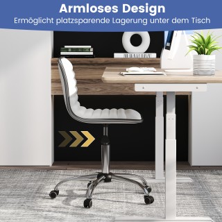 Costway Λευκή Εργονομική Περιστρεφόμενη Καρέκλα Γραφείου Χωρίς Μπρά... Costway Λευκή Εργονομική Περιστρεφόμενη Καρέκλα Γραφείου Χωρίς Μπρά...