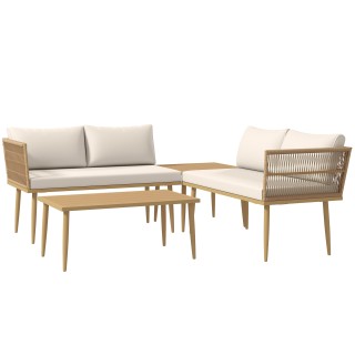 Outsunny Σετ Σαλονάκι Εξωτερικού Χώρου από Ρατάν PE με 2 Καναπέδες ... Outsunny Σετ Σαλονάκι Εξωτερικού Χώρου από Ρατάν PE με 2 Καναπέδες ...