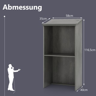 Costway Γκρίζιο Πτυσσόμενο Αναλόγιο 116,5 x 40 x 58 cm με Αποθηκευτ...