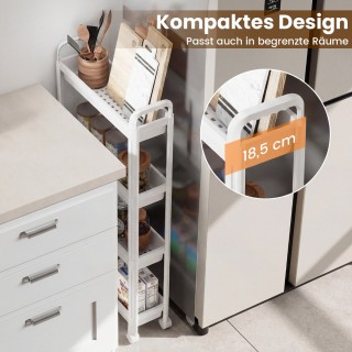 Costway Στενό τροχήλατο ράφι 4 επιπέδων με λαβές για κουζίνα και μπ... Costway Στενό τροχήλατο ράφι 4 επιπέδων με λαβές για κουζίνα και μπ...