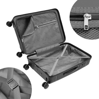 PROVITERA Σετ 3 Σκληρές Βαλίτσες ABS Μαύρο 90-59-38L με Τροχούς Eas...