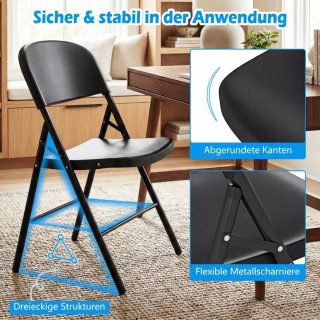 Costway Σετ 6 Πτυσσόμενες Καρέκλες από Μέταλλο & Πλαστικό - Φορητές...