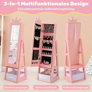 Costway Παιδική Ντουλάπα Κοσμημάτων με Ολόσωμο Καθρέφτη και Αποθηκε... Costway Παιδική Ντουλάπα Κοσμημάτων με Ολόσωμο Καθρέφτη και Αποθηκε...