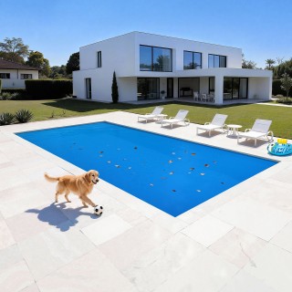 VEVOR Μπλε Ηλιακή Κάλυψη Πισίνας 10.97 x 5.49m με Φυσαλίδες για Θέρ...