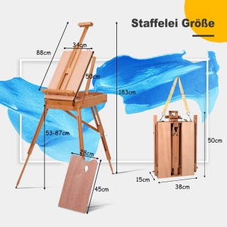 Καβαλέτο με Συρτάρι σε Φυσικό Χρώμα 71 x 114 x 183 cm Costway ST39510