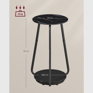 Βοηθητικό Τραπεζάκι Φ30x55cm Μαύρο Μάρμαρο LET287B58 VASAGLE Βοηθητικό Τραπεζάκι Φ30x55cm Μαύρο Μάρμαρο LET287B58 VASAGLE