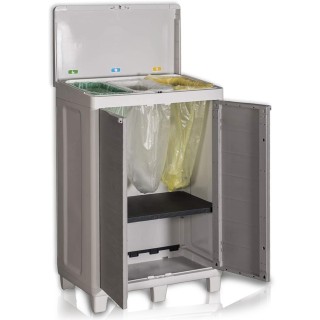 STAKMANN Κάδος Ανακύκλωσης με 3 Χώρους 65 x 38 x 103,5 εκ. Γκρι Χρώ...
